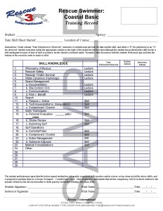 Rescue Swimmer Coastal Basic Skill Sheet v09.12 Sample
