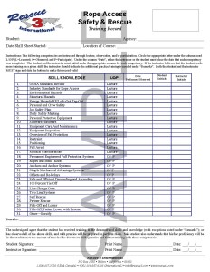 Rope Access Safety and Rescue Skill Sheet v09.12 SAMPLE